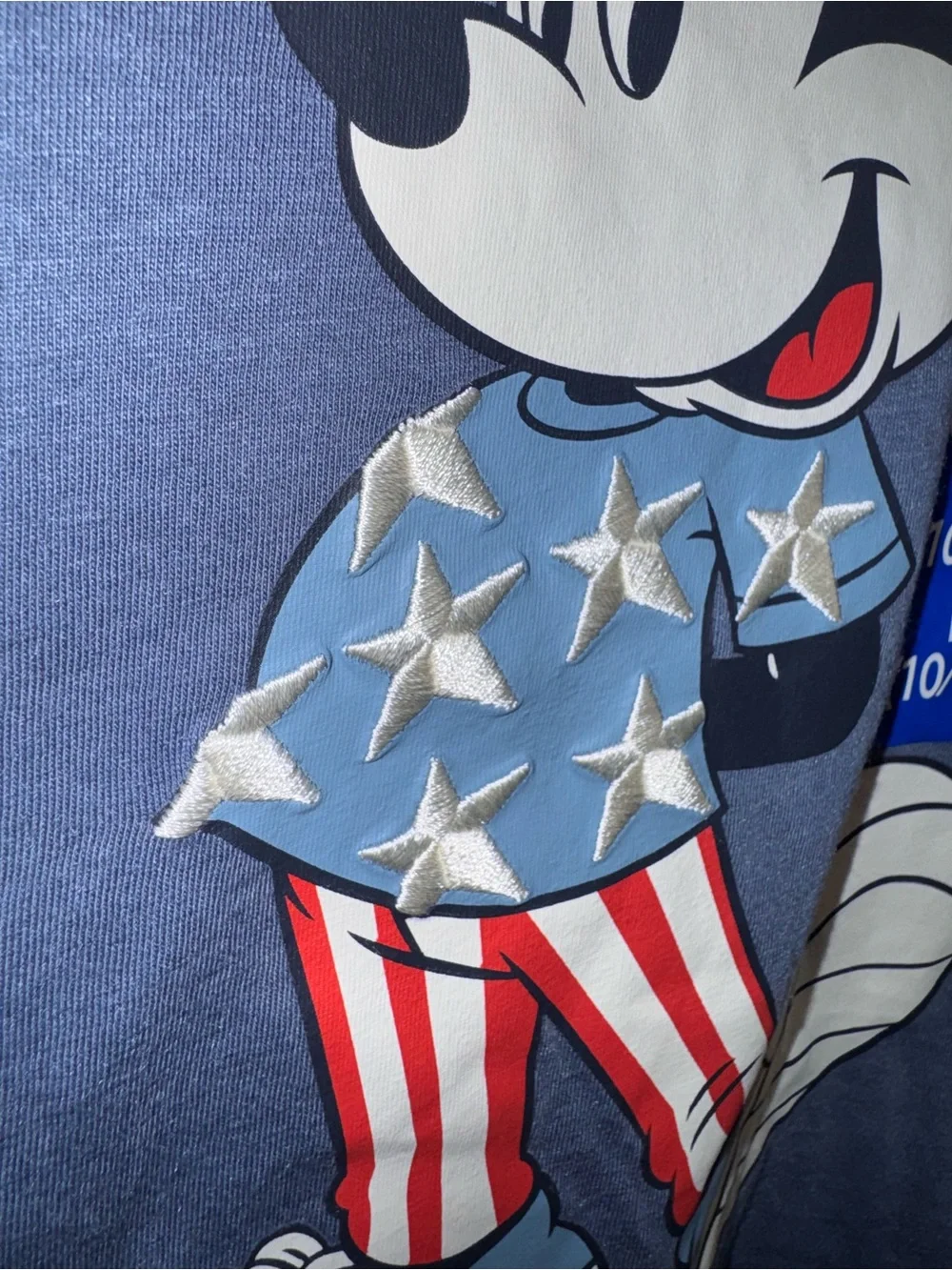 Disney Mickey Mouse Boys' Blue Patriotic Graphic Tee, Size L (10/12) New